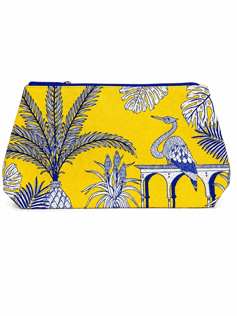 Clarins Les Pozas Garden Collection Blue Tropical Cosmetic Travel Pouch